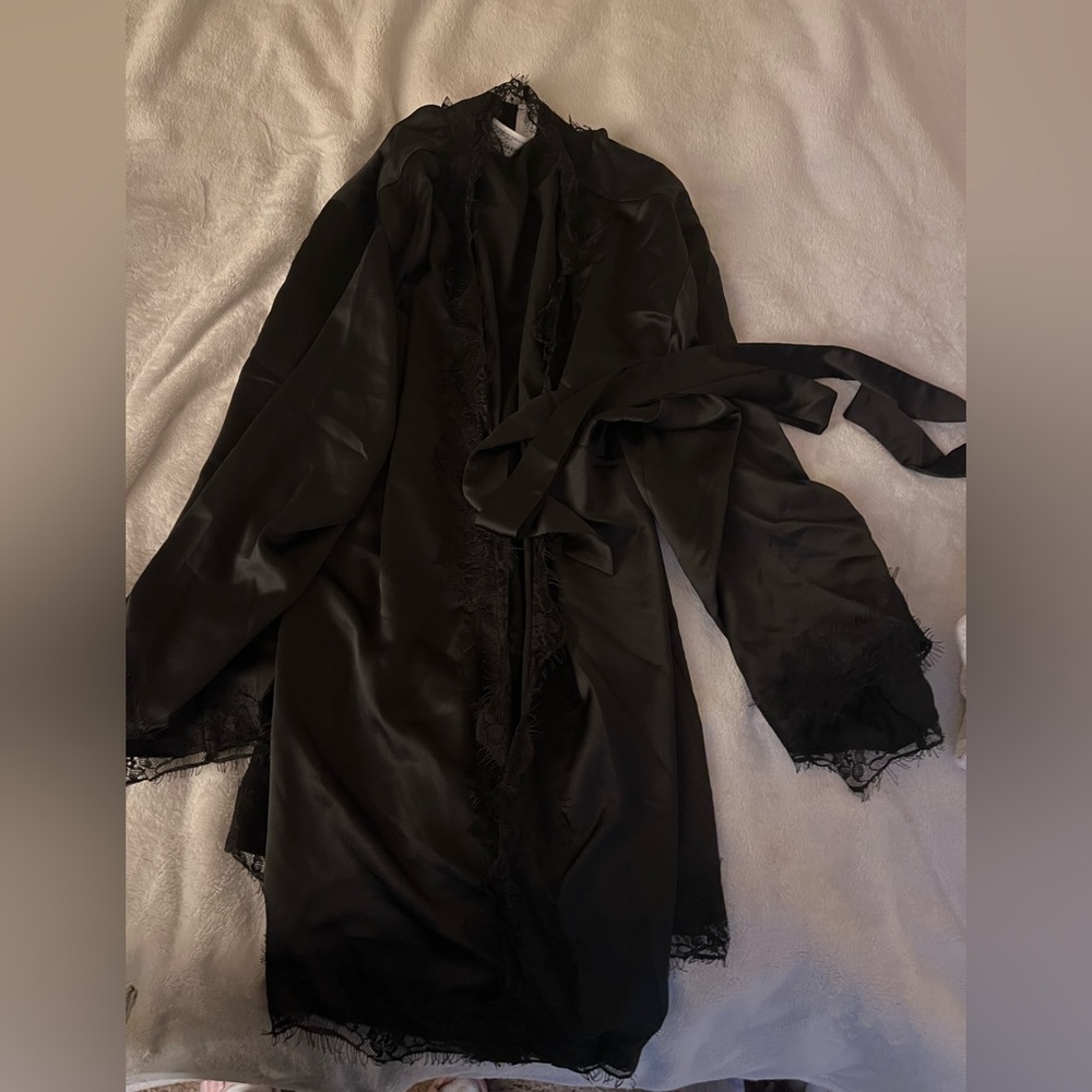 Satin/ lace robe